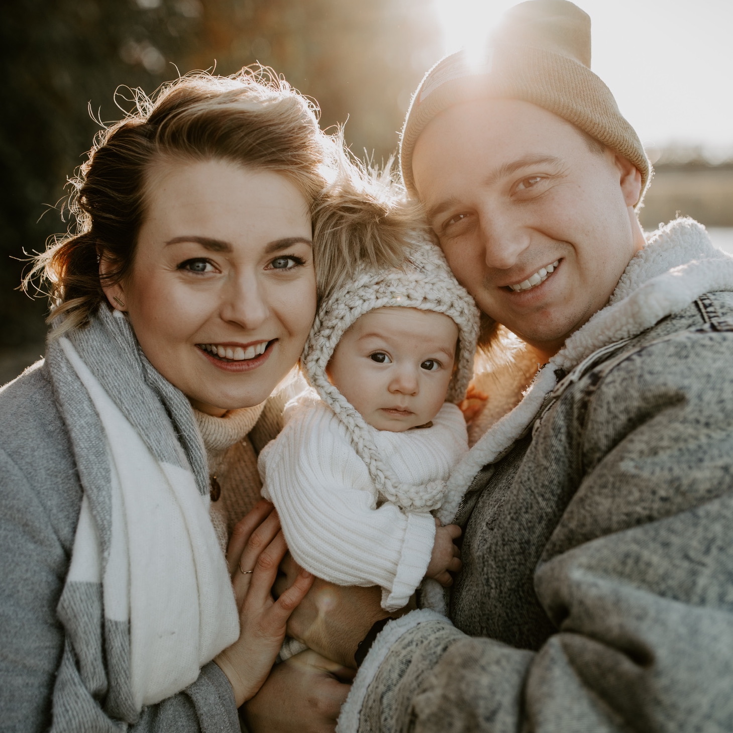 Family photo of Josh, Cally & baby Rae Rae.